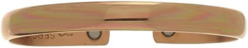 Sergio Lub Magnetic Adjustable Shiny Copper Band Cuff Bracelet, S