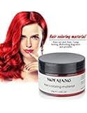MOFAJANG Unisex Hair Color Dye Wax Styling Cream Mud, Natural Hairstyle Pomade, Temporary Hair Dye Wax for Party, Cosplay & Halloween, 4.23 oz (Red)