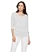 Made By Johnny WT1036 Womens V Neck 3/4 Sleeve Dolman Top with Side Shirring XL White
