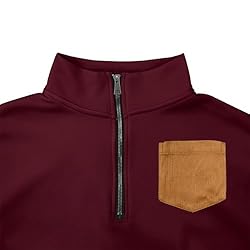Mens Quarter Zip Pullover Vintage Fashion Long