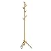 BAMEOS Bamboo Tree Coat Rack Stand- Easy Assembly NO Tools Required - 3 Adjustable Sizes Free Standing Coat Rack, Coat Hanger Stand for Clothes, Suits, Accessories(8 Hooks,Natural Color)