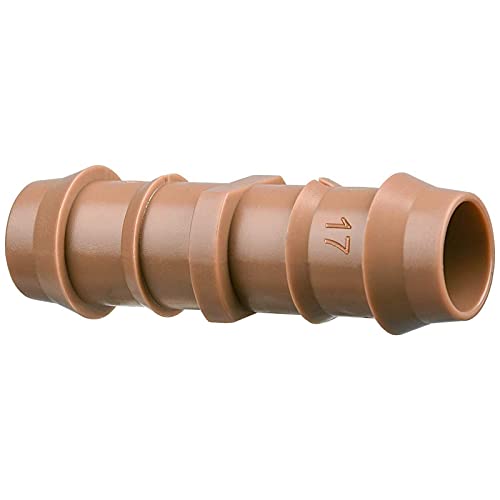 Jayee 50 Pack Drip Irrigation Barbed Coupling Fittings (17mm) for 1/2