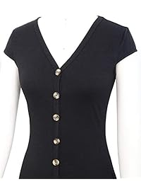 Vestido corto de verano con cuello en V y manga para dama, estilo casual, para fiestas