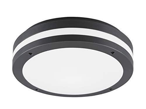 Reality Leuchten LED Außen Deckenleuchte Kendal R62151142, Kunststoff anthrazit/weiß, inkl. 12 Watt LED