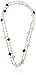 Fashion Jewelry Bridal and Chic Long Imitation Pearl Clover Strand Necklace (Black Clover)