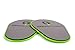 Gradient Fitness Core Sliders, 1 Pair of Ergonomic Pear-Shaped Gliding Discs, Dual Sided Sliding Plate for Carpets or Hardwoods, Includes Free Storage Bag and Exercise Program (Green)
