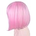 Annivia Light Pink Short Bob Wig with Bangs for Women 12'' Heat Resistant Synthetic Straight Wigs with Bangs Halloween Cosplay Party Wig Natural As Real Hair (Light Pink)