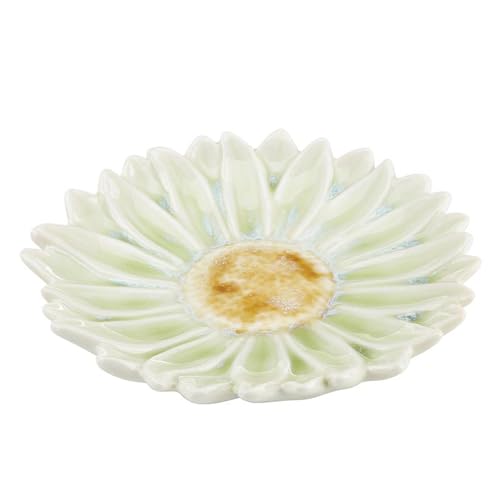 47th & Main Decorative Trinket Tray Flower Shaped Glazed Stoneware Dish for Hom…