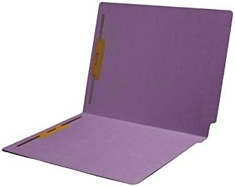 11 pt Color Folders, Full Cut Single Ply End Tab, Letter Size, Fastener Pos #1 &amp; #3, Lavender (Box of 50)