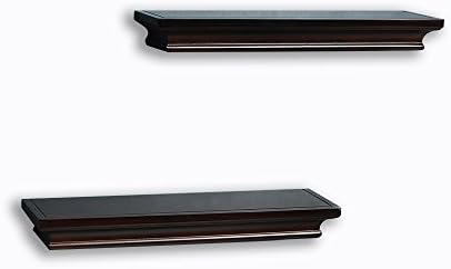 INART Set of 2 Wall Shelves in Espresso Brown Finish