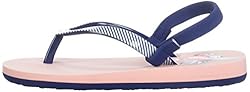 Roxy Girls' TW Pebbles V Sandal Flip-Flop, peach