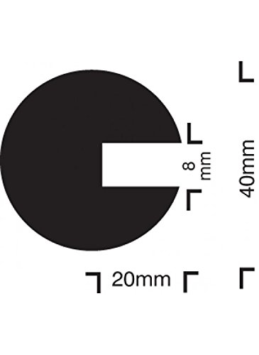 Caledonia Signs 59231 Impact Protection Label, Semi-Circular, 40/40/8 Push On