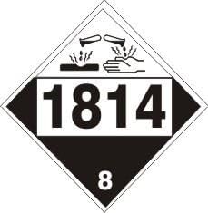Noticester DOT-18144 1814 Potassium Hydroxide Solution Corrosive Hazard Class 8 D.O.T HM-206 10.75x10.75 Vinyl Sticker 2 Pack