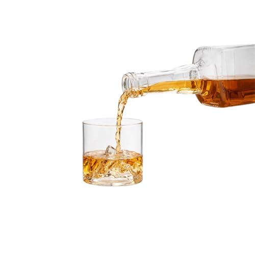 Kit 2 Copos Whisky Design Montanha Everest 300ml Cristal Transparente Premium Vidro Reforçado Drinks Luxo
