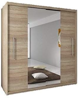 CHECO HOME AND GARDENClick to open expanded view 2-DAY PREMIUM SHIPPING AVAILABLE - 2 SLIDING DOORS TORINO WARDROBE 6 ft 8 inch (204cm) SONOMA OAK + MIRROR BEDROOM