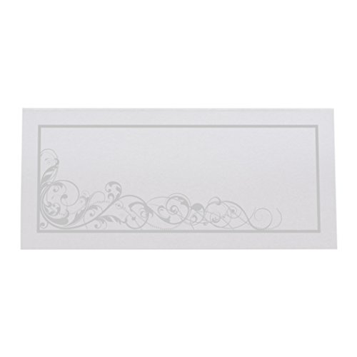 Documents and Designs Scribble Vintage Swirl Easy Print Place Cards (Select Color), Silver, Set of 150 (25 Sheets)