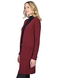 State Cashmere - Cárdigan largo de cachemira 100% puro para mujer