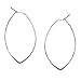Humble Chic Geometric Marquise Threader Hoops, Hypoallergenic 925 Sterling Silver Plated Medium Hoop Earrings for Women Lightweight Oval Leaf Elliptical Loop Statement Drop Dangles, 1.75