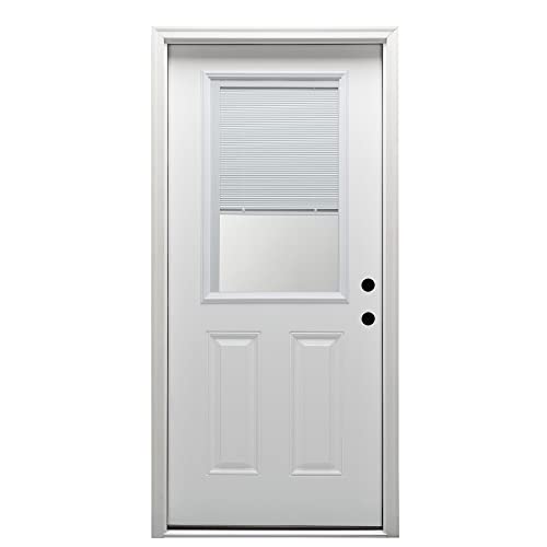 National Door Company, Exterior Single 32" x 80" Steel Raise/Lower Blinds 1/2 L…