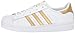 adidas Originals Superstars Running Shoe, White/Gold/Blue, 3 Medium US Little Kid