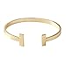 SENFAI Simple Double T Cuff Bracelet/Jewelry Set for Women