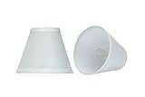 Aspen Creative 32107-2 Small Hardback Empire Shape Chandelier Clip-On Lamp Shade Set (2 Pack), Transitional Design in White, 6