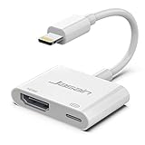 Jasain Compatible with iPhone to HDMI Adapter,Plug and Play 1080P Digital Audio Converter(White)