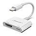 Jasain Compatible with iPhone to HDMI Adapter,Plug and Play 1080P Digital Audio Converter(White)