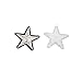 MANDBOY20Pack 3.6cm Gray Star Patches Iron on or Sew on Patches Embroidered Badge Motif Applique Sticker Patch Clothing Jeans T-Shirt
