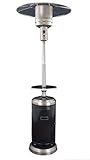 Hiland HLDS01-SSBLT 48,000 BTU Propane Patio Heater with Wheels, Large, Black