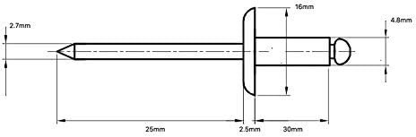 4.8mm x 30mm (16mm) Large Flange Blind Pop Rivet Dome Head Aluminium/Steel Shaft (Pack of 20) E05DE - Image 5