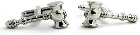 Casoty Jewelry Copper Tie Clip,Cufflinks,Stainless Steel Irregular Silver Hammer Cufflinks