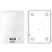 Kinzi Digital Touch Kitchen Scale (12 lbs Edition), Tempered Glass in Clean White