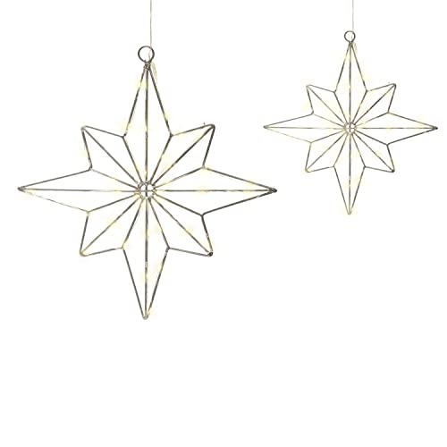 LampLust Outdoor Christmas Star Lights Set of 2, Batteries Included