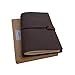 Refillable Leather Travelers Notebook - Standard Size Travel Journal with Lined Insert, 8.5 x 4.5 Inches, Dark Brown