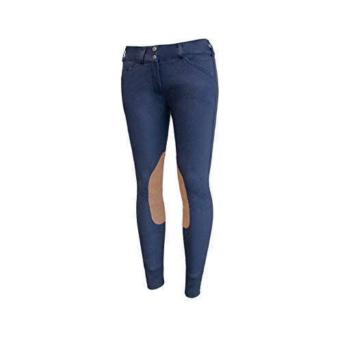 ELATION Show Breeches for Women Platinum Chelsea - Ladies Hunter Breeches for Incredible Performance Breeches, Comfort and Style (Navy, 28R) - Thumbnail 2