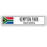 KEMPTON PARK, SOUTH AFRICA Street Sign Sticker Decal Wall Window Door South African flag city country road Sticker Graphic Personalized Custom Sticker Graphic