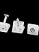 uxcell Plastic Furniture Chest Angle Bracket Fastener White w Screws 4Pcs