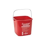 Winco PPL-6R Cleaning Bucket, 6-Quart, Red Sanitizing Solution