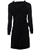OVERMAL Women Shirt Dress Double Split Hoodie Pullover Pockets Top (Asia L=US8=UK12=EU38, Black)