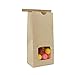AwePackage 1/2 Lb(8 oz) Kraft Tin Tie Paper Bag with window (50 Pack)