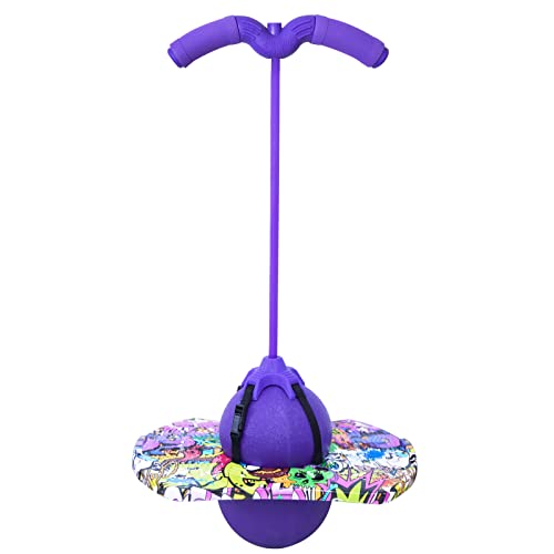 Willingfun Pogo Ball with Handle, Pogo Stick Balance Board, Gifts for Kids Ages 6 & Up, Toys for Girls and Boys, Toys for Ages 4, with Pump and Strong Grip Deck