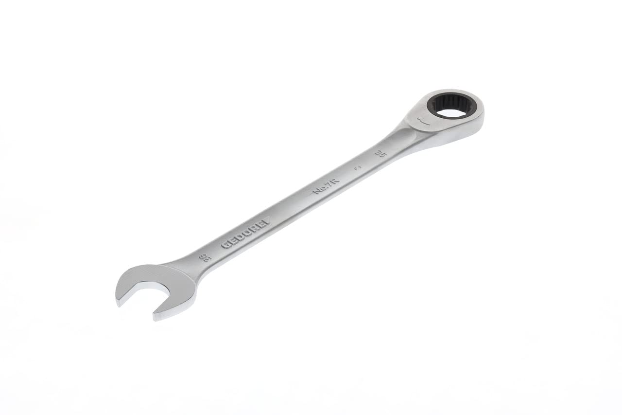 GEDORE Open-ended spanner with ring ratchet, AF 36 mm, Flat, Bi-hex, UD profile, Spanner, 7 R 36