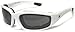 Motorcycle Smoke Riding Glasses Sunglasses with Foam and White Frame Plus Carry Bag