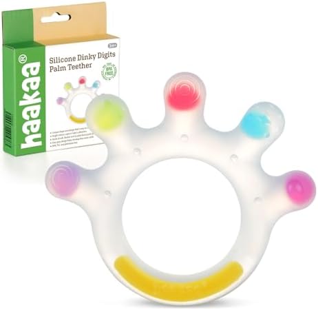 Haakaa Dinky Digits Palm Teether, Baby Teething Toys, Food Grade