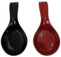 Kitchen Collection Stoneware Spoon Rest - Black Or Red 08920