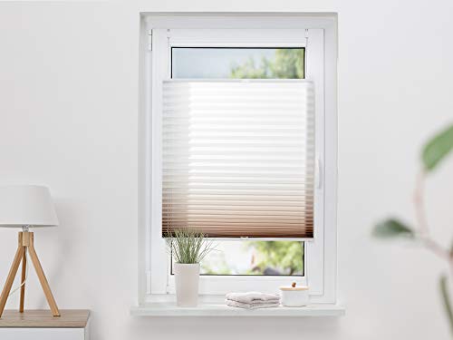 Khome Pleated Blind, Colour Gradient, Polyester, Brown, W 30 x H 130 cm