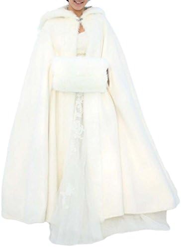 PinRro Floor Length Christmas Cloak Winter Warm Faux Fur Shawl For Women Pin11