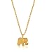 ESCALIE Elephant Necklace, Elephant Pendant Necklace, 24K Gold Plated, Lucky Symbol, 16