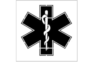 HANDMADE Star Of Life Stencil 4 Inch EMS Medical Paramedic Emergency Medical Tech Technician Design Reusable Sheet for DIY craft crafting card making cookie cake airbrushing small miniature MIN288